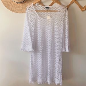 White Crochet Cover Up Dress